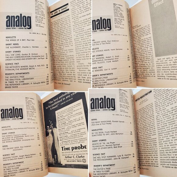 Analog Science Fiction Fact Magazines Full Complete Year 1966 12 Issues Sci-Fi - Picture 8 of 15